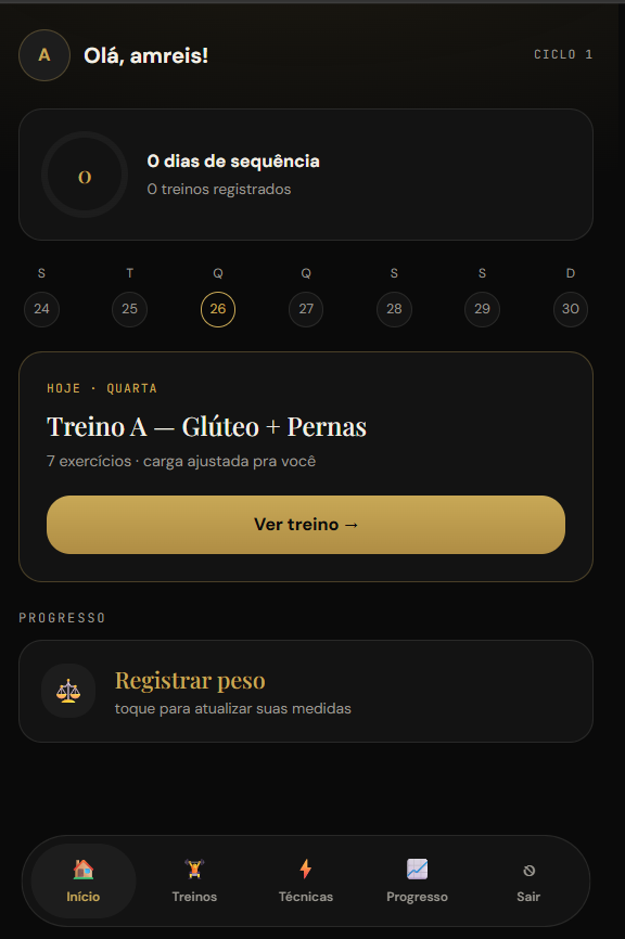 Tela inicial do app